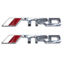 차량용 TRD 엠블럼 트렁크 포인트 금속 스티커 부착형 2p, 실버