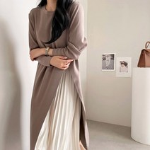 마이시즌 여성 끌로 트임 니트 플리 세트