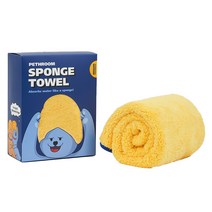 페스룸 반려동물 스펀지 타월, YELLOW + BLUE