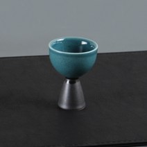 달소금 도자기 미니 손잡이 장구 술잔 피콕, 1개, 단품