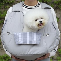 에이미러브즈펫 강아지 앞가방 허그유 프론트백, 뽀송그레이