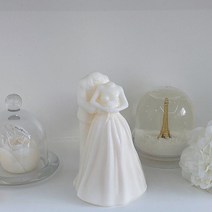 F5NATURE 오브제 웨딩캔들 신랑신부 선물세트, 화이트(유칼립투스), 1세트