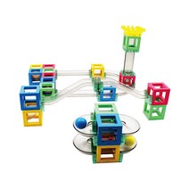 TOYNPLAY 유아용 첫 마블 플레이 타워 레일블록 48p, 혼합색상