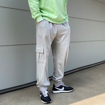 파이브라지 빅사이즈 남성용 내츄럴 와이드 핏 카고 조거 트레이닝 팬츠