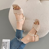라블 여성용 투웨이 미들굽 발볼커버 샌들