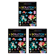 투코비 스크래치 페이퍼 카드 3p, 인어공주, 랜덤발송(전용펜)