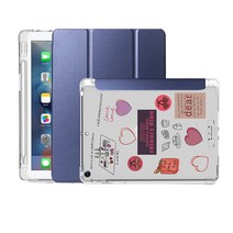 뉴비아 파스텔 펜슬수납 소프트 아이패드 케이스 + 다이스티커, 네이비