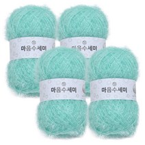 브랜드얀 마음 수세미 뜨개실 4p, 30 민트소다