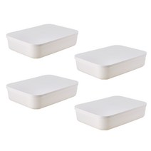 조은리빙 모던 펜트리 리빙박스 플랫, 화이트, 4개