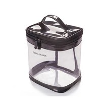 테두리 배색 PVC 투명 파우치