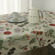 앤코튼 파피가든 린넨 테이블보, 베이지, 직6인(130 x 210 cm)