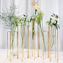 인테리어 철제 프레임 화병, 골드