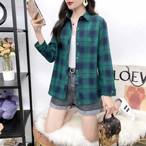 여성용 블랙101 덴피스 체크무늬 셔츠 CH-2214391