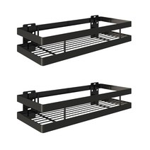 에버하우스 무타공 욕실선반 2XL 2p, 블랙, 1세트