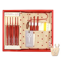 브랜드얀 튤립 에티모 코바늘 세트 + 니팅링, 1세트, 레드(코바늘), 아찌(니팅링)