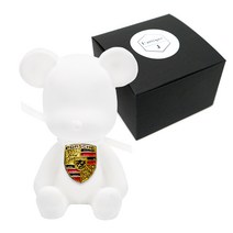 라띠크제이 엠블럼 베어 차량용 방향제 포르쉐 화이트 + 리필 클린코튼 5ml, 1세트