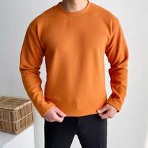 머시따 남성용 기모 라운드 긴팔 티셔츠