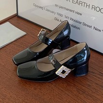 어바웃슈 헷시 큐빅 버클 메리제인 펌프스