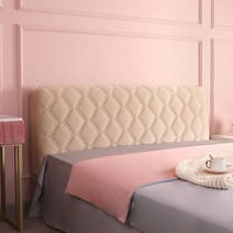 마켓에이 마름모 플러시 침대헤드커버, 베이지