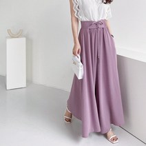 패션풀 여성용 마리 아일렛 와이드 밴딩 팬츠 27825