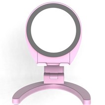 휴대용 접이식 거치대형 탁상거울, 핑크
