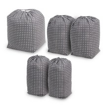 스퀘어 이불 정리함 파우치 5종 M 2개 + L 2개 + XL 1개, 그레이, 1세트