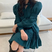 비비에모 셔링 볼륨업 루즈핏 스타일리쉬 러블리 미니 원피스 00236
