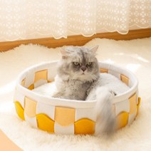 요기쏘 고양이 펠트 양면 바구니 쿠션, 혼합색상