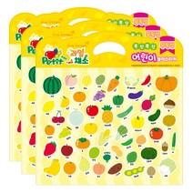 쁘띠팬시 교육용 스티커 DA6001, 과일채소, 3개