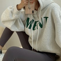 MENT 레터링 포그니 두꺼운 임산부 후드티