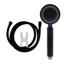 홈다움 블랙 몬스터 다기능 샤워기 헤드+블랙 물때방지튜브형 1.5m샤워호스 +스패너, 1세트
