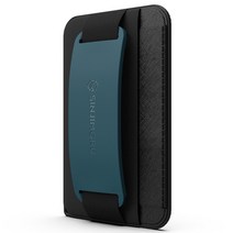 신지모루 맥세이프 호환 그립 스트랩 휴대폰 카드지갑, 블루