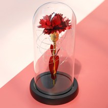 아침향기 어버이날 24k 카네이션 황금 무드등, 레드