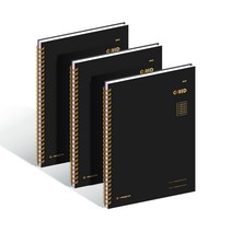 모노그램 그리드 스프링 노트 MG0057, PURE BLACK, 3개