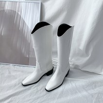 파이 여성용 고급스런 미들굽 뾰족코 웨스턴부츠 5cm LG_0085