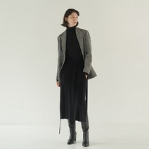 그레이스케일 캐시미어 슬릿 스커트