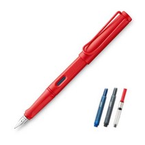 LAMY 사파리 만년필 + 컨버터 세트, F, 스트로베리