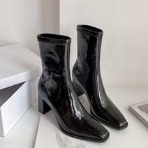 지앤와이 에나멜 유광 앵클부츠 8cm