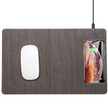 무선 고속 충전 마우스 패드 DEX-S120, 다크브라운, 1개