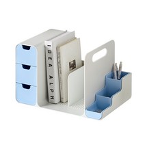아로망 수납 책상 책꽂이, BLUE, 1개