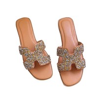 우슬초 여성용 나비 글리터 슬리퍼