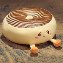 뷰넷 도톰폭신 표정 도넛 방석, 브라운 분노