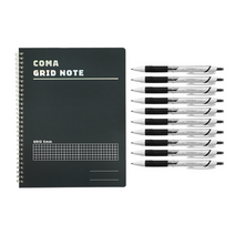투코비 코마 스프링 그리드노트 + 제트스트림 볼펜 흑색 0.5mm 10p 세트, 블랙(노트), 1세트