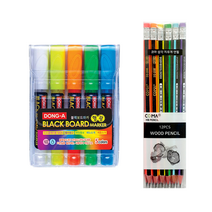 동아 블랙보드마카 5종 + 투코비 삼각 지우개 연필 SG-208 12p 세트, 혼합색상, 1세트