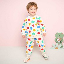 몰리멜리 아동용 알록달록 밀키래글런 상하복 세트