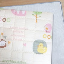 화모 사계절 순면커버 분리형 매쉬 유아 쿨매트, 동물농장