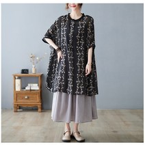 아이엠몽 여성용 루즈핏 플라워 루이니 패턴 원피스