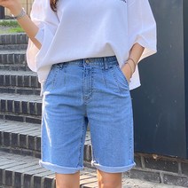 피핀 여성용 롤업 데님 숏팬츠 79166