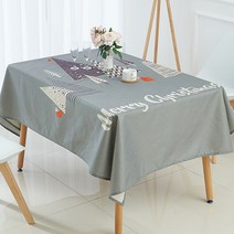 마켓에이 크리스마스 패턴캐릭터 식탁보, 패턴나무A, 90 x 90 cm