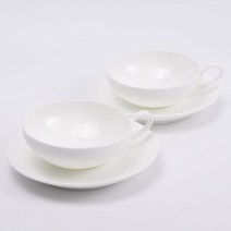 티소믈리에 본차이나 2인조 찻잔세트, 순백색, 1세트